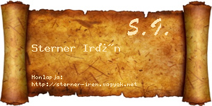 Sterner Irén névjegykártya